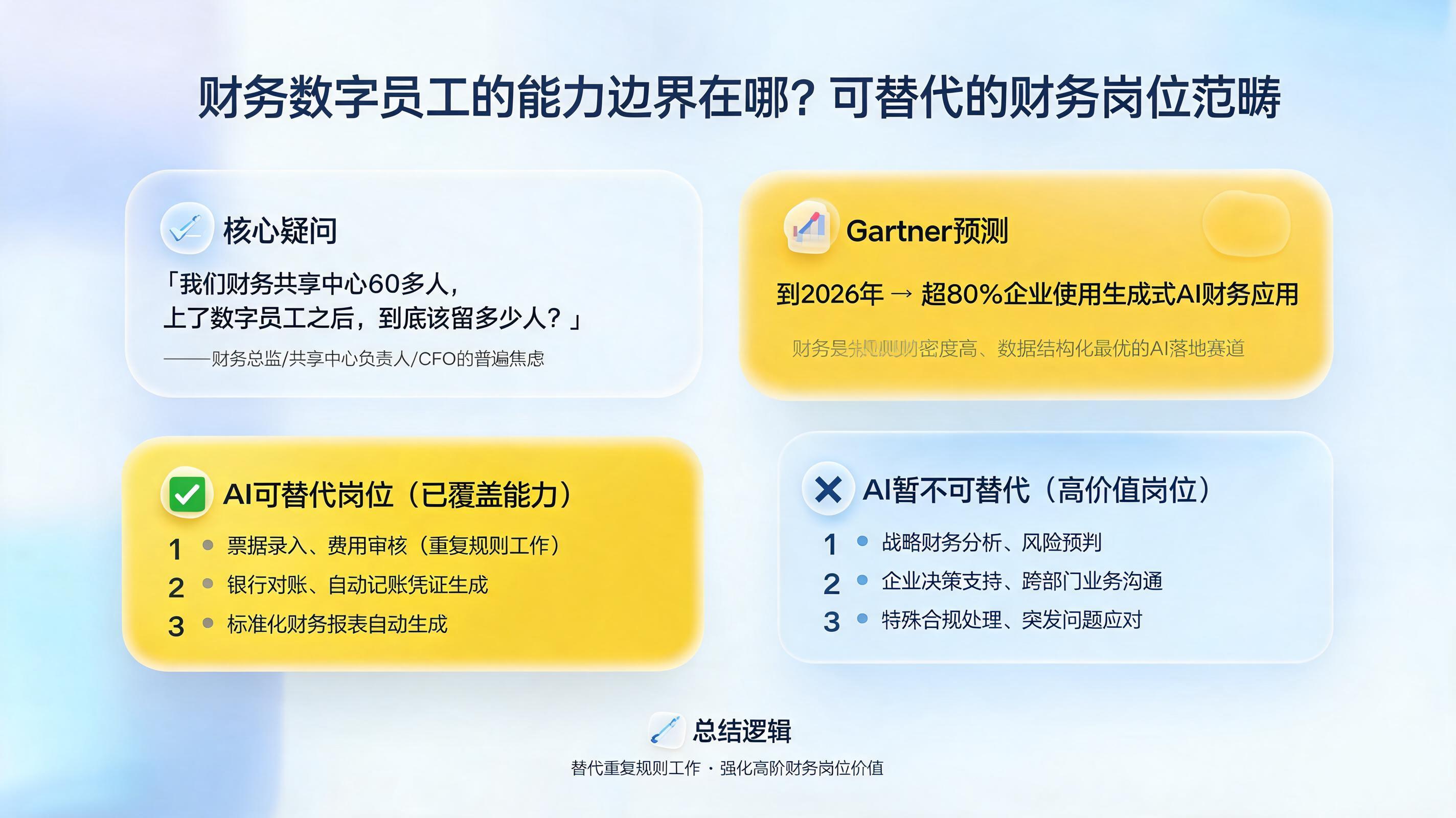 财务数字员工的能力边界在哪?可替代的财务岗位范畴