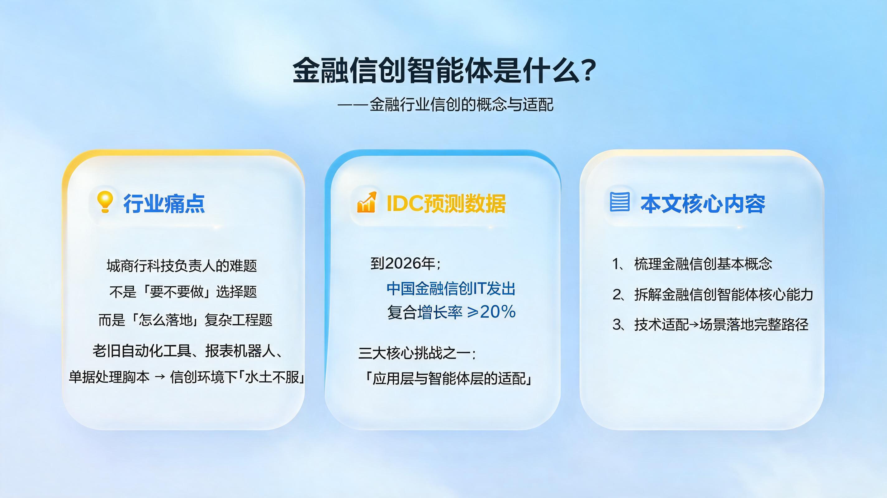 金融信创智能体是什么？金融行业信创的概念与适配