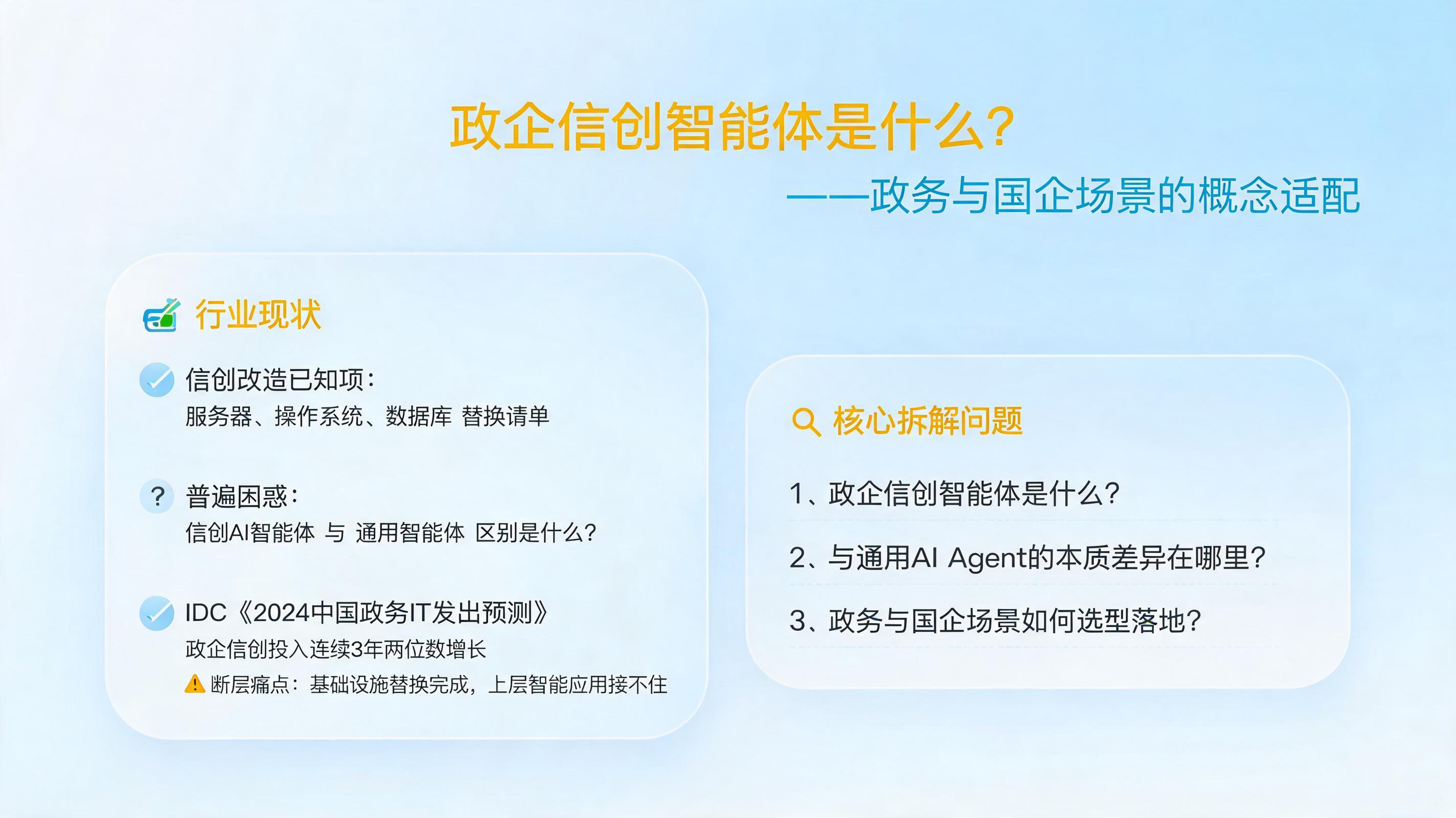 政企信创智能体是什么?政务与国企场景的概念适配
