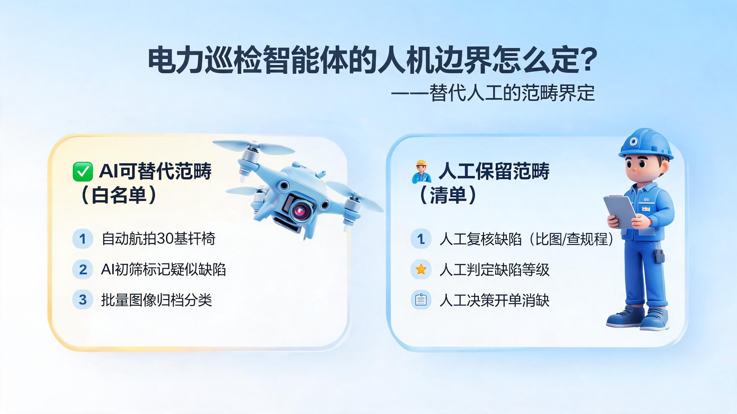电力巡检智能体的人机边界怎么定？替代人工的范畴界定