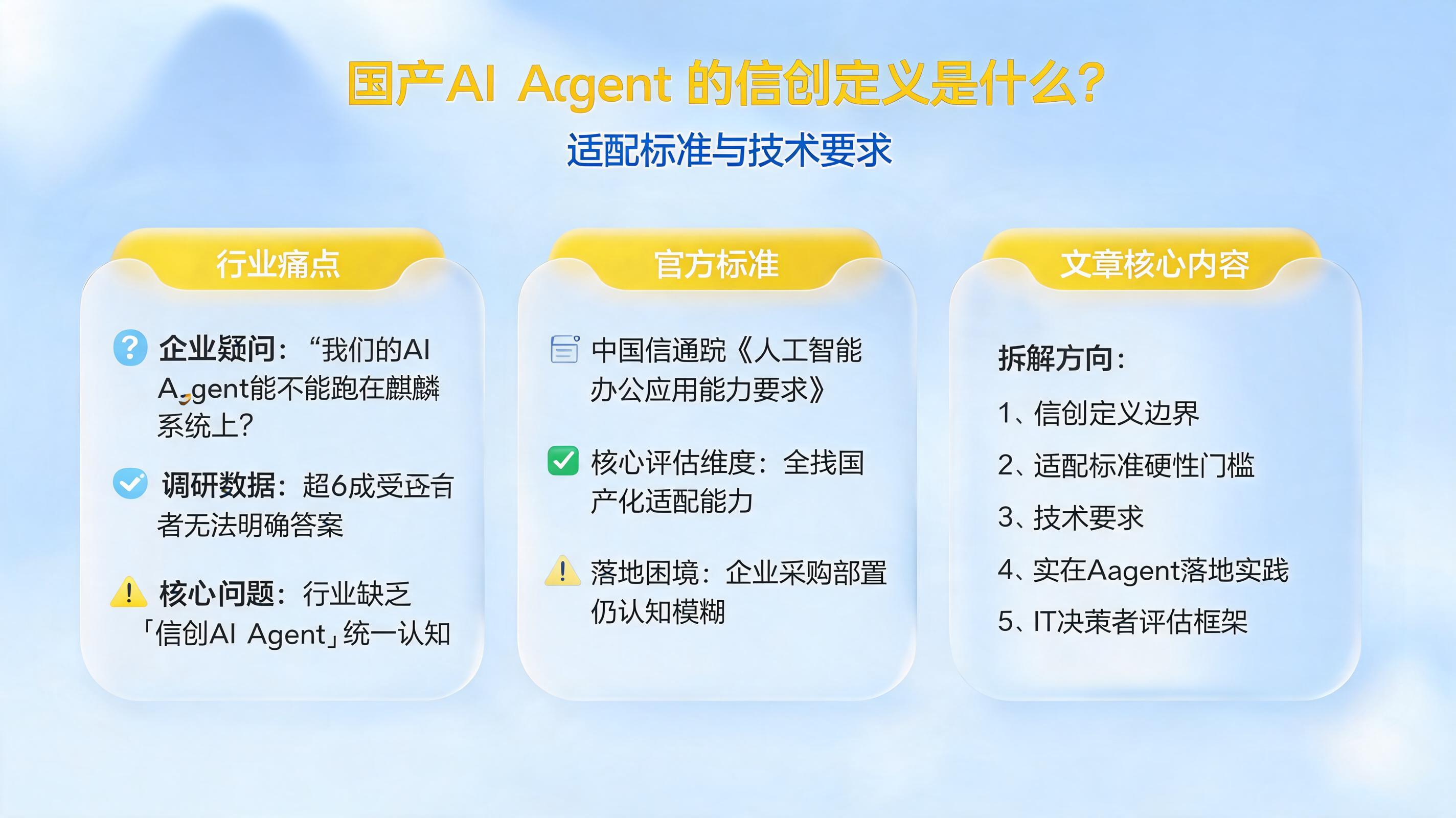 国产 AI Agent 的信创定义是什么?适配标准与技术要求
