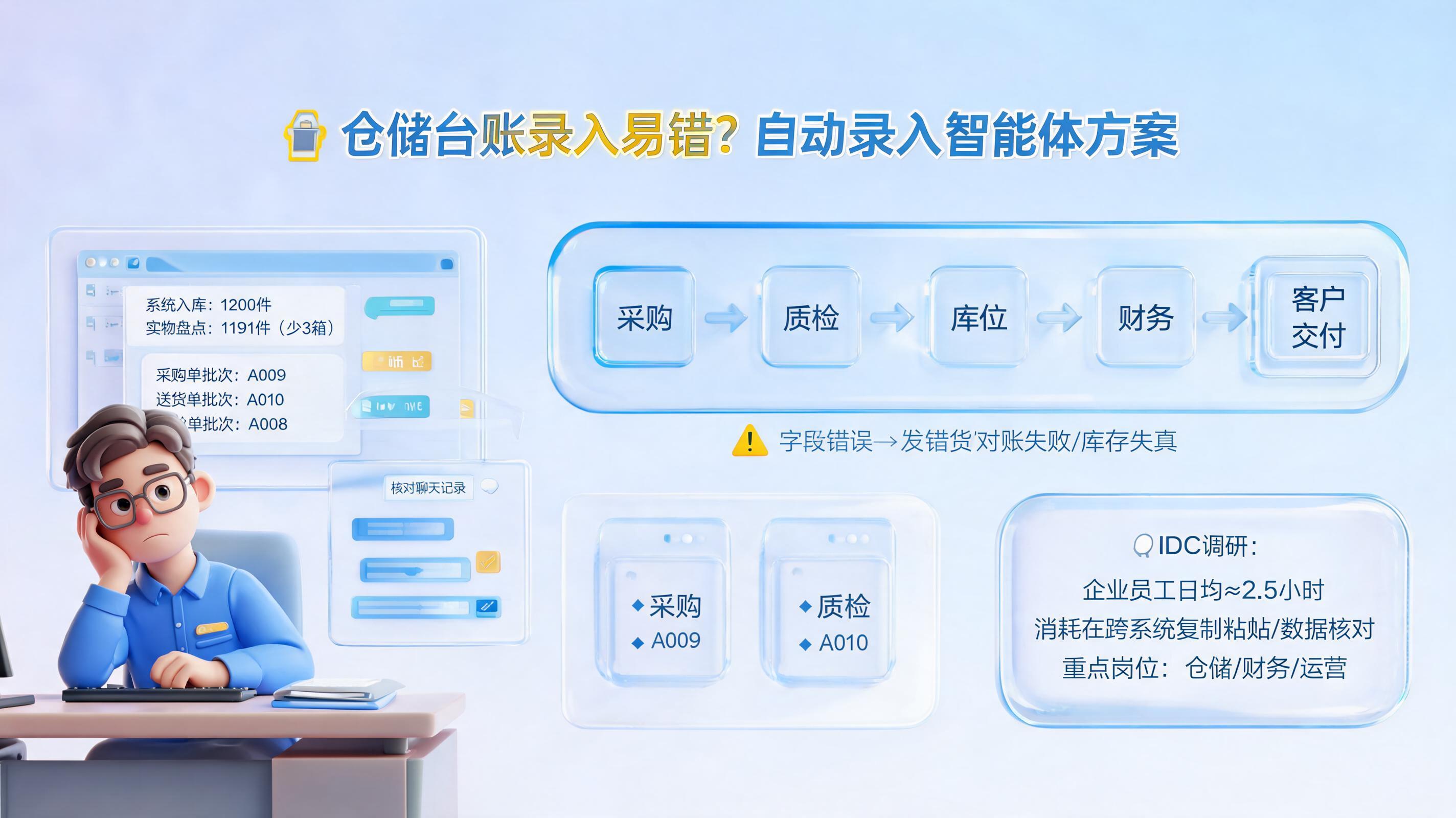 仓储台账录入易错？自动录入智能体方案