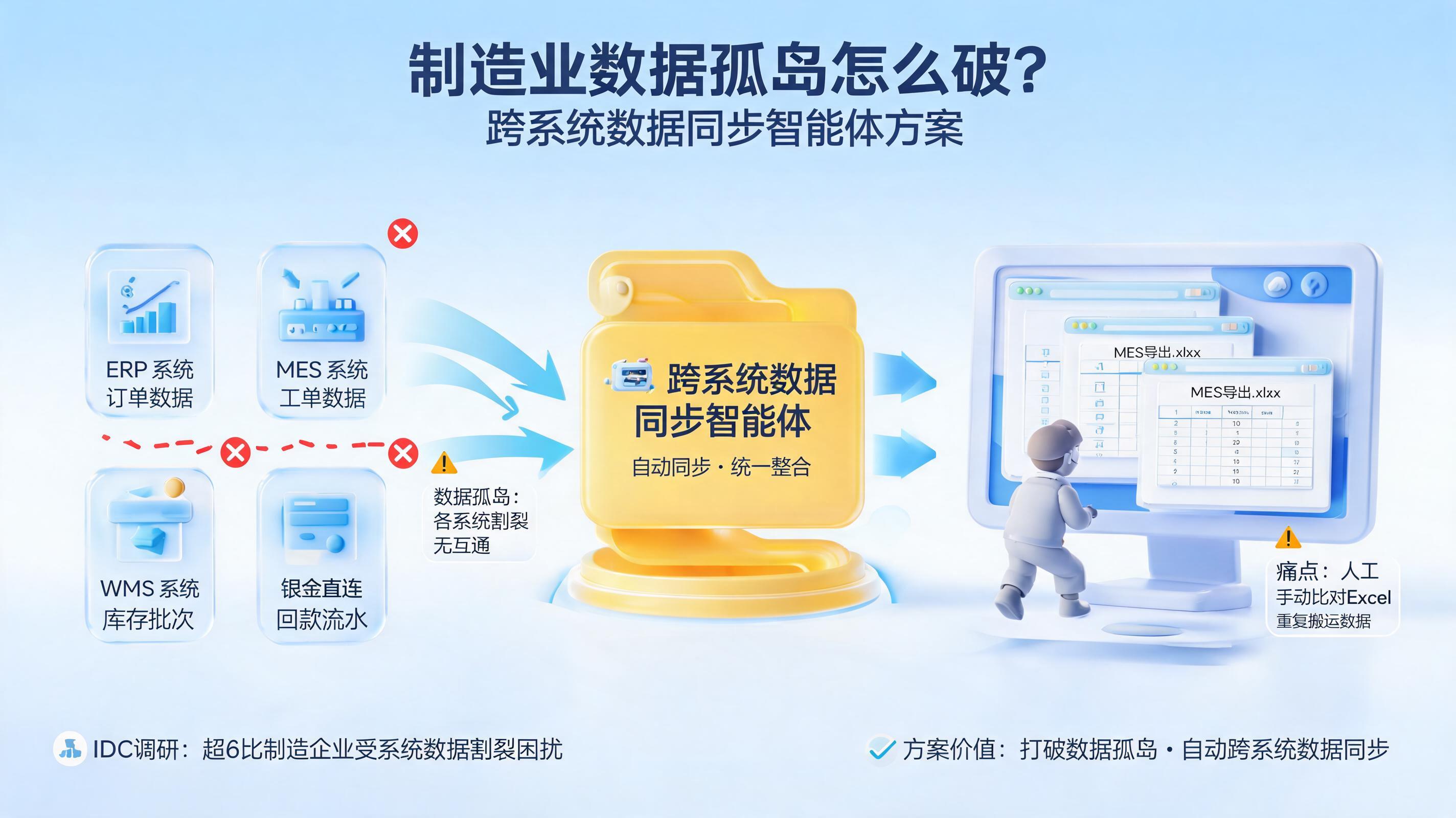 制造业数据孤岛怎么破？跨系统数据同步智能体方案_图1